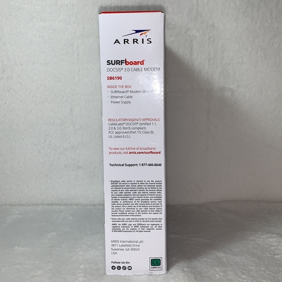 ARRIS Surfboard SB6190 32x8 DOCSIS 3.0 Cable Modem *NEW* - Picture 3 of 4